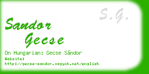 sandor gecse business card