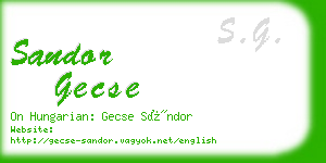 sandor gecse business card